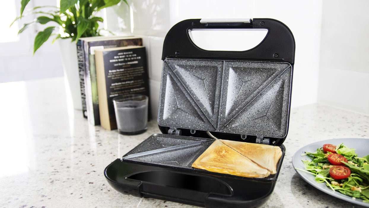 Sandvișier Cecotec Rock'Ntoast Fifty-Fifty, 750 W, 2 sandvișuri, 23 × 22 × 9 cm, oțel inoxidabil