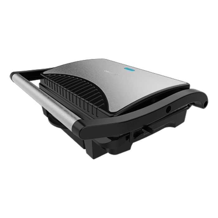 Grătar electric de contact Cecotec Rock'Ngrill Dark 1000, 1000 W, suprafață 25,4 × 17,5 cm, negru