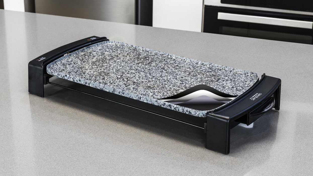 Grătar electric Cecotec Rock and Water 2500, 2150 W, suprafață de gătit 45 × 25 cm, oțel