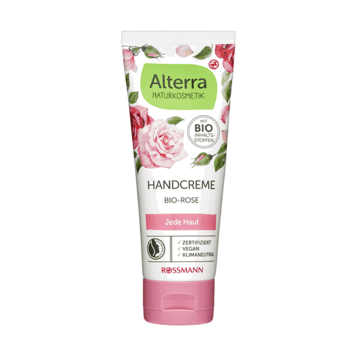 Cremă de mâini Rossmann Alterra Trandafir, hidratantă, pentru toate tipurile de piele, 125 ml, tester