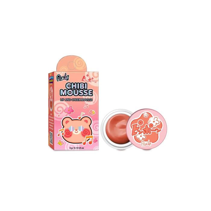 Balsam de buze și obraji 2-în-1 Rude Cosmetics Chibi Mousse, nuanța Fuzzy, 4 g