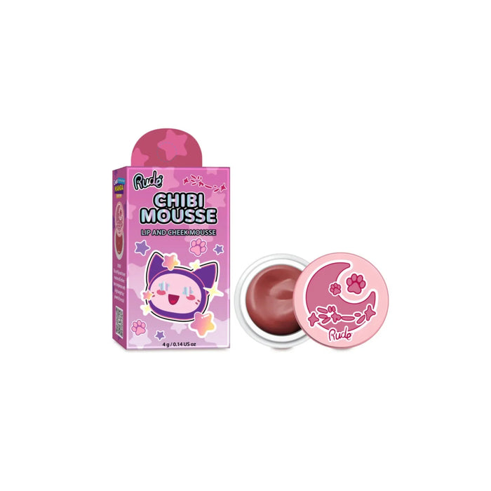 Balsam pentru buze și obraji 2-în-1 Rude Cosmetics Chibi Mousse, nuanța Tada!, 4 g