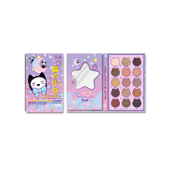 Paletă de farduri de ochi Rude Cosmetics Dream Chronicles, 15 nuanțe