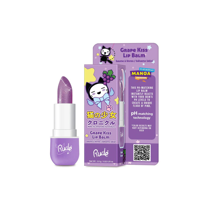 Balsam de buze Rude Cosmetics Grape Kiss, hidratant, cu efect de schimbare a culorii, 3,5 ml