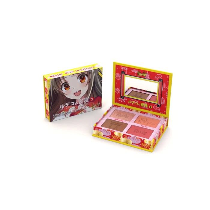 Paletă de față Rude Cosmetics Rebel Rudeko, multifuncțională, 4 nuanțe