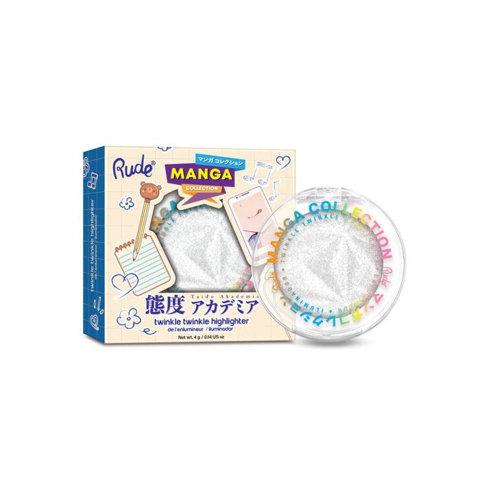 Paletă de iluminatoare Rude Cosmetics Twinkle Twinkle Kirei-Sama's Playlist, Manga Collection, 4 g