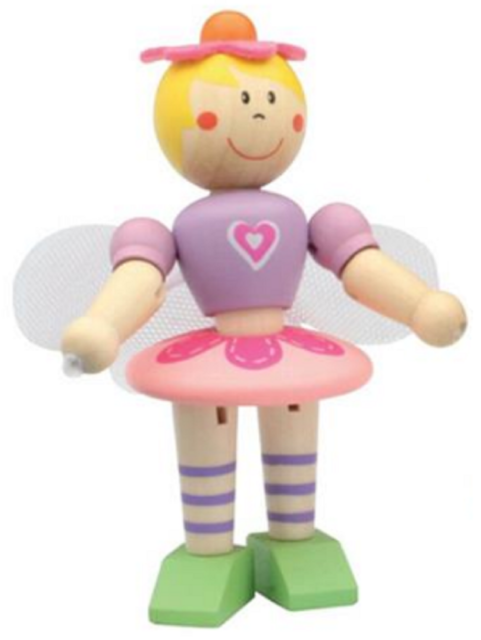 Figurină flexibilă din lemn Wood, zână, 12 cm