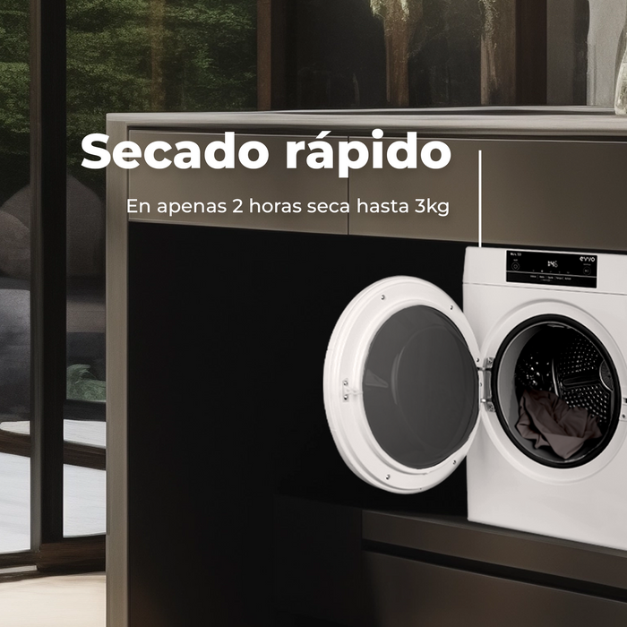 Uscător de rufe Cecotec EVVO Mini S3, 3 kg, 52 × 43,5 × 64 cm, alb