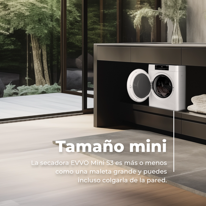 Uscător de rufe Cecotec EVVO Mini S3, 3 kg, 52 × 43,5 × 64 cm, alb
