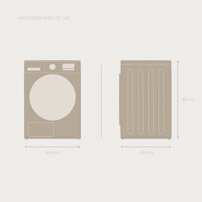 Uscător de rufe cu pompă de căldură Cecotec EVVO Nature S8, 8 kg, 16 programe, alb