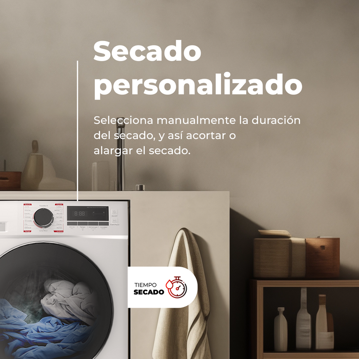 Uscător de rufe cu pompă de căldură Cecotec EVVO Nature S8, 8 kg, 16 programe, alb