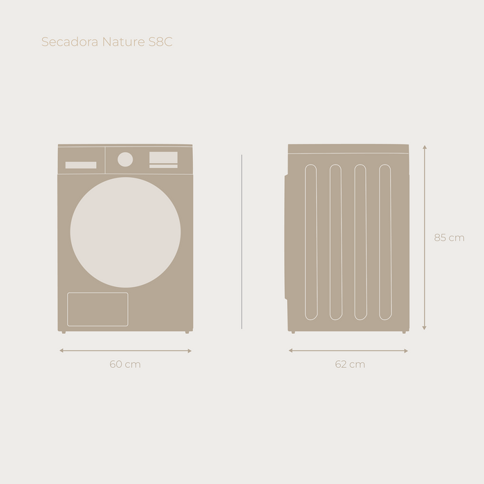 Uscător de rufe cu condensare Cecotec EVVO Nature S8C, 8 kg, 16 programe, 60 × 62 × 85 cm, alb