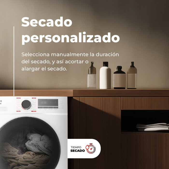 Uscător de rufe cu condensare Cecotec EVVO Nature S8CX, 8 kg, 16 programe, negru