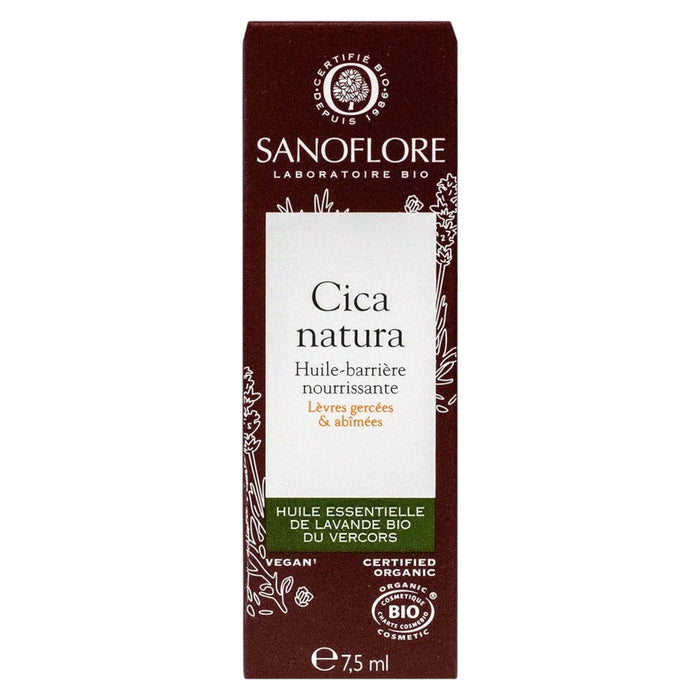 Ulei de buze Sanoflore Cica Natura, hrănitor, pentru buze crăpate și deteriorate, 7,5 ml
