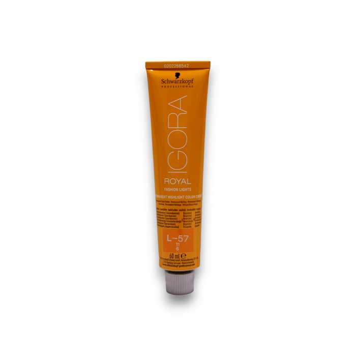Vopsea permanentă de păr Schwarzkopf Professional Igora Royal, nuanța L-57 Golden Copper, 60 ml
