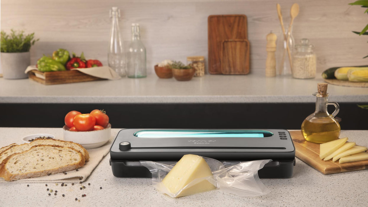 Aparat de vidat Cecotec SealVac 120 SteelCut, 120 W, presiune de vid 0,75 bar, inox