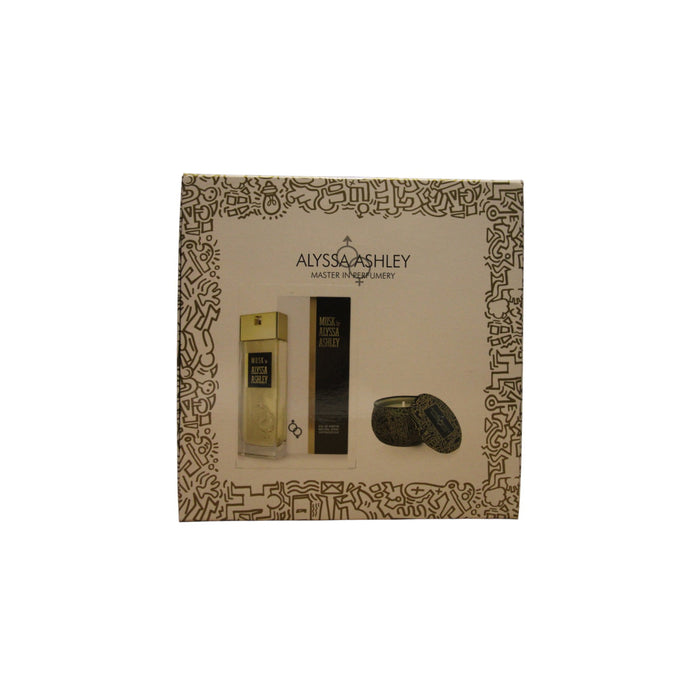 Set Alyssa Ashley Musk, apă de parfum unisex 100 ml + lumânare parfumată 110 g