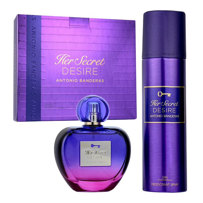 Set apă de toaletă Antonio Banderas Her Secret Desire, pentru femei, 80 ml + deodorant spray 150 ml