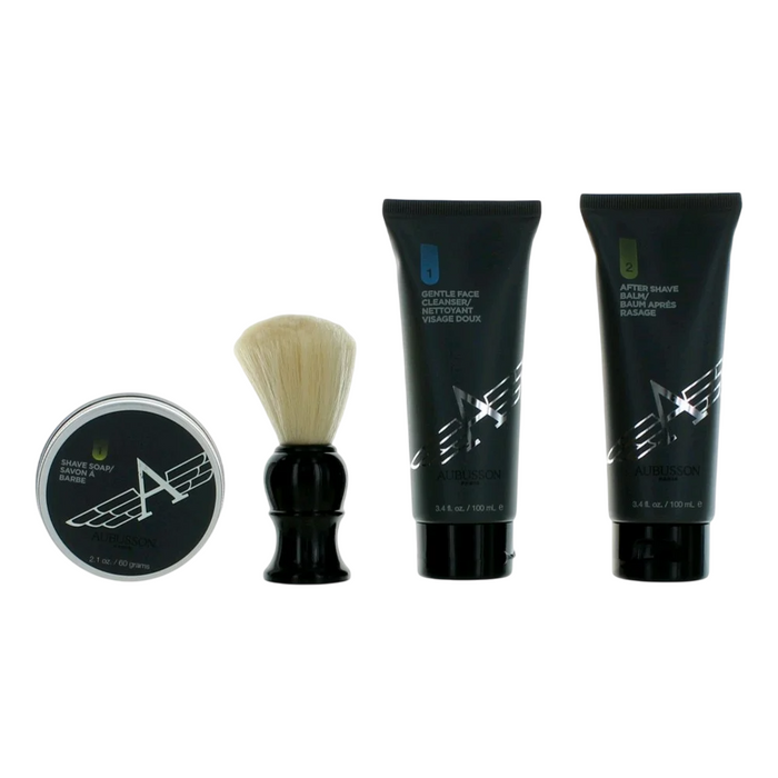 Set de bărbierit Aubusson Cruiser, pentru bărbați, cremă 100 ml + balsam 100 ml + săpun 60 g + pensulă