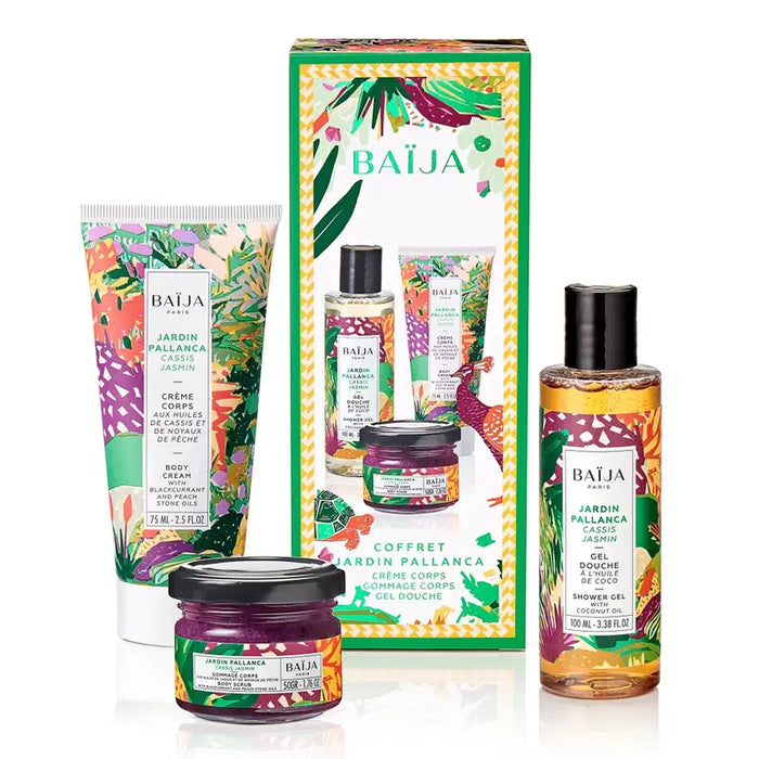Set de îngrijire corporală Baija Jardin Pallanca: cremă de corp 75 ml + gel de duș 100 ml + exfoliant corporal 70 g