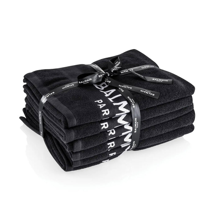 Set prosoape de salon Balmain Black Bleach Proof Salon, negre, 6 buc