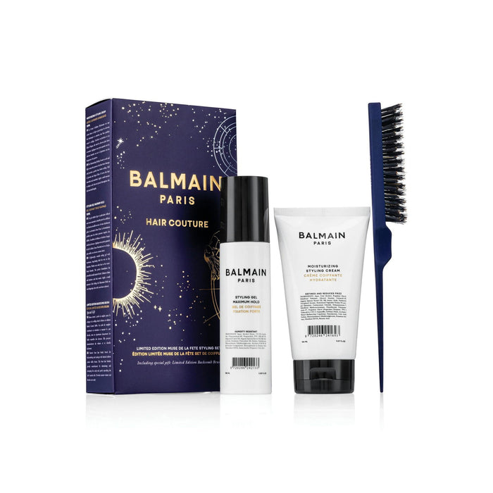 Set pentru coafarea părului Balmain Professionnel: gel cu fixare puternică 100 ml + cremă hidratantă 150 ml + perie pentru tapare