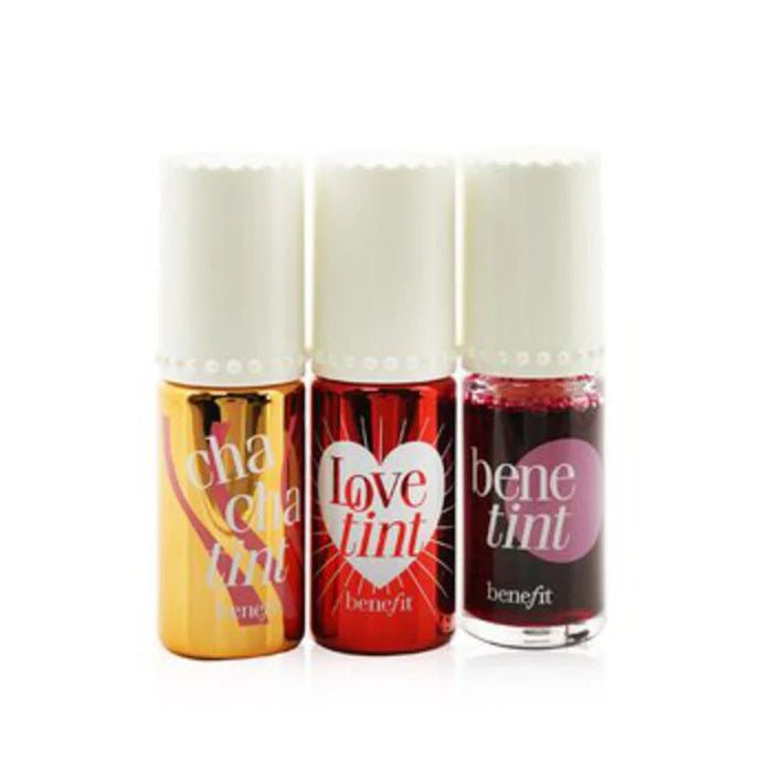 Set balsam de buze și obraji Benefit Benetint + Lovetint + Chachatint, 3 nuanțe, 3 x 6 ml