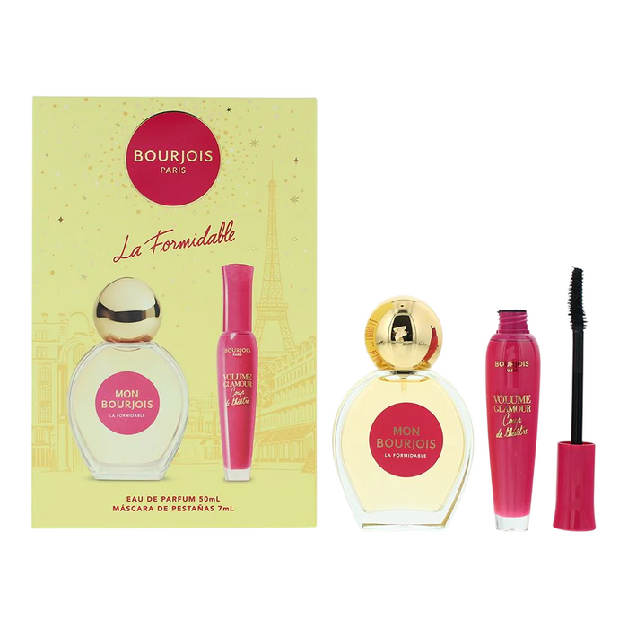 Set Bourjois La Formidable, pentru femei: apă de parfum 50 ml + mascara Volume Glamour, neagră, 7 ml