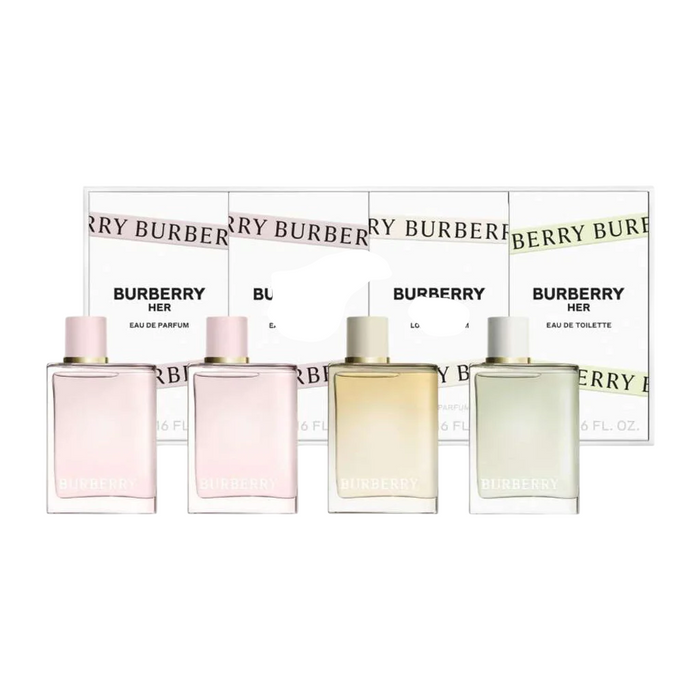 Set Burberry Her, pentru femei: apă de parfum 2 x 5 ml + apă de toaletă 5 ml + Her London Dream apă de parfum 5 ml