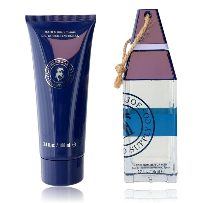 Set Caribbean Joe Island Supply Sapphire Sands, pentru bărbați: apă de toaletă 125 ml + gel de duș și șampon 2-în-1 100 ml