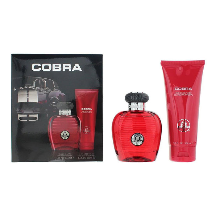 Set Carroll Shelby Red Cobra, pentru bărbați: apă de toaletă 100 ml + gel de duș și șampon 2-în-1 150 ml