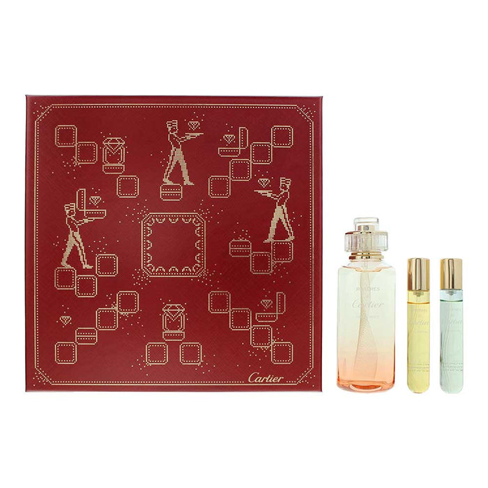 Set Cartier Rivieres de Cartier Insouciance + Luxuriance + Allegresse, unisex: apă de toaletă 100 ml + 2 x 10 ml
