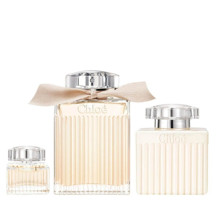 Set apă de parfum Chloe, pentru femei: apă de parfum reîncărcabilă 100 ml + miniatură 5 ml + lapte de corp 100 ml