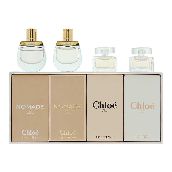 Set miniaturi Chloe Signature + Nomade + Nomade Nuit D'Egypte + Lumineuse, pentru femei, 4 x 5 ml