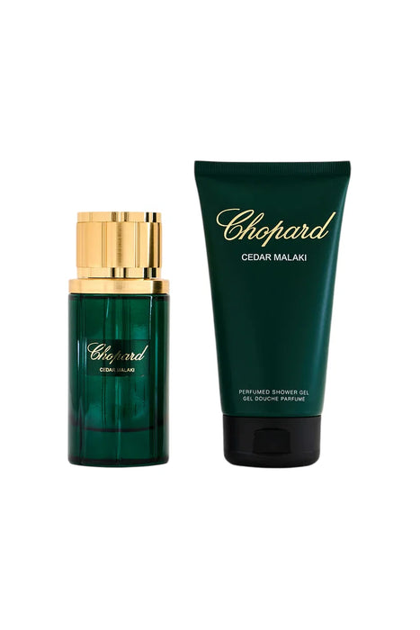 Set Chopard Cedar Malaki, unisex: apă de parfum 80 ml + gel de duș 150 ml