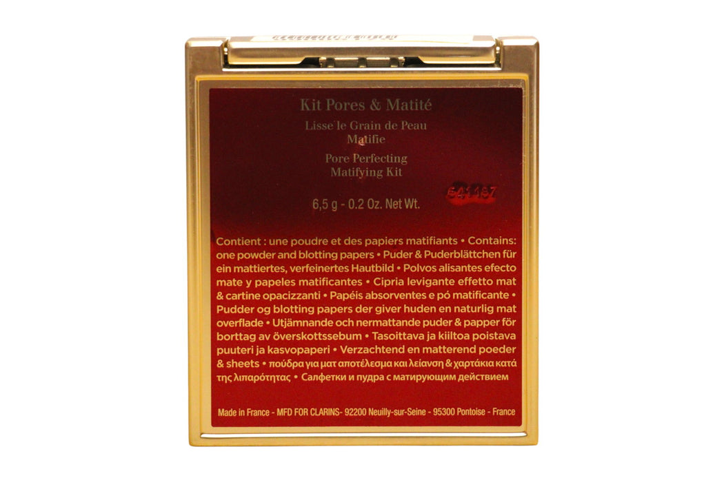 Set pentru matifiere Clarins Pore Perfecting, pudră + hârtie absorbantă, 6,5 g