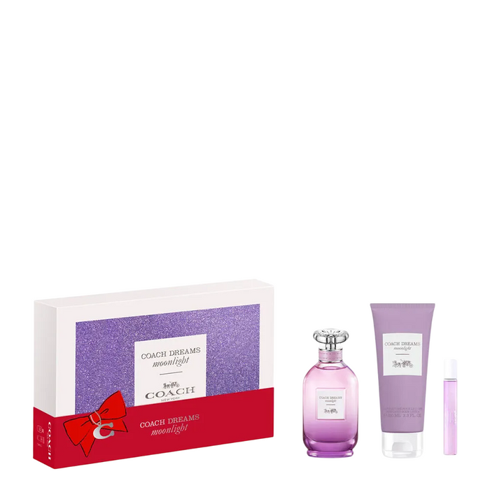 Set Coach Dreams Moonlight, pentru femei: apă de parfum 90 ml + apă de toaletă 15 ml + lapte de corp 100 ml