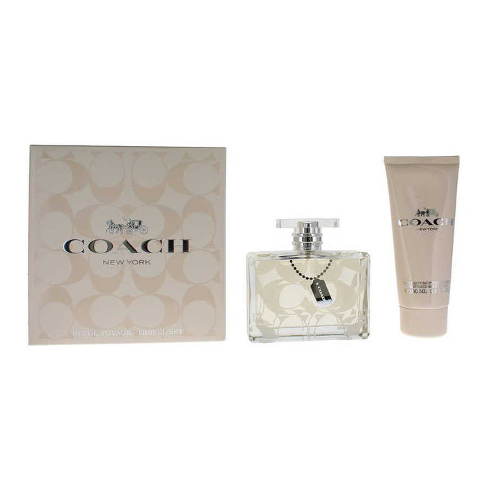 Set Coach Signature, pentru femei: apă de parfum 100 ml + loțiune de corp hidratantă 100 ml