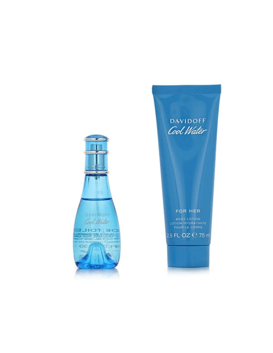 Set Davidoff Cool Water, pentru femei: apă de toaletă 30 ml + loțiune de corp 75 ml