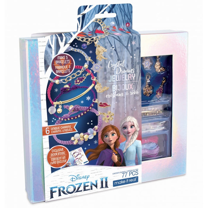 Set de creație Make it Real Frozen II, pentru realizarea a 5 brățări, 77 piese, 8+ ani