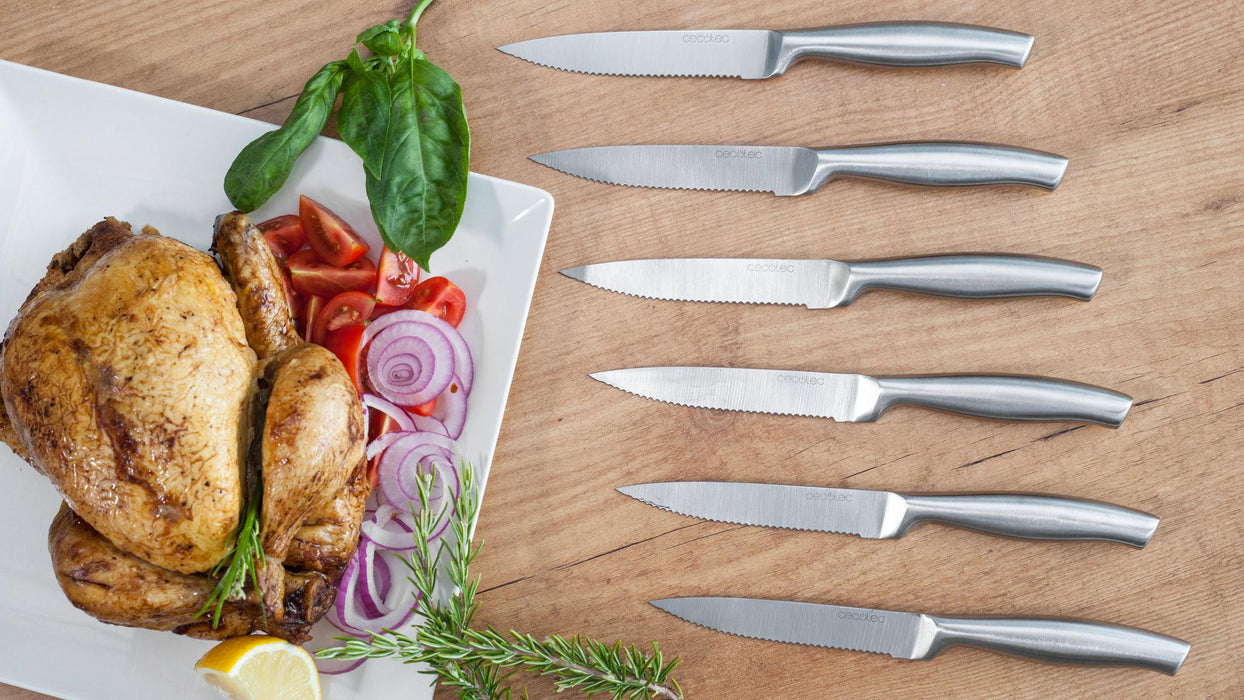 Set de cuțite pentru carne Cecotec Set of butcher knives, 6 bucăți, lame de 2 mm, oțel inoxidabil