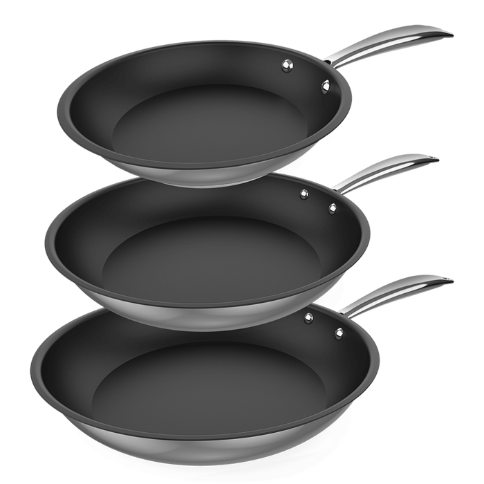 Set de tigăi Cecotec Polka Classy 20-24-28 Bucket Set Steel, 20/24/28 cm, inox 18/10, 2,4 kg