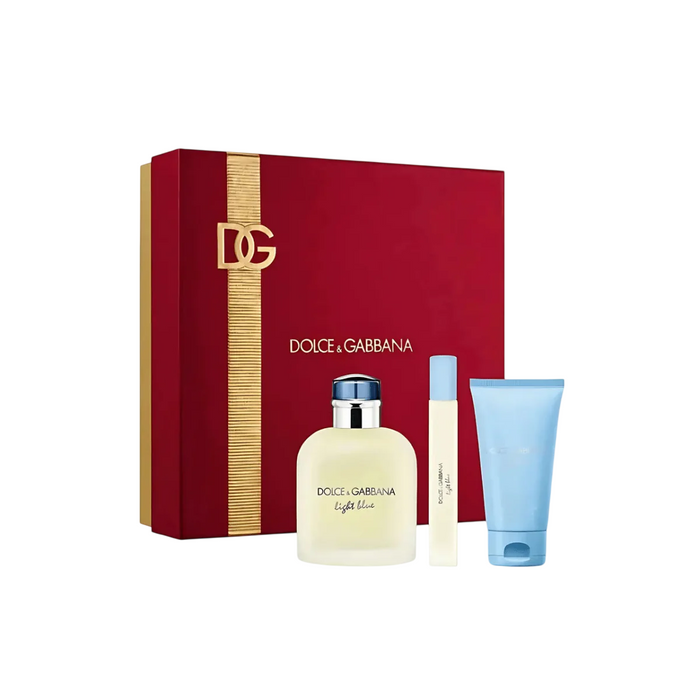 Set apă de toaletă Dolce & Gabbana Light Blue, pentru bărbați: 125 ml + miniatură 5 ml + gel de duș 50 ml