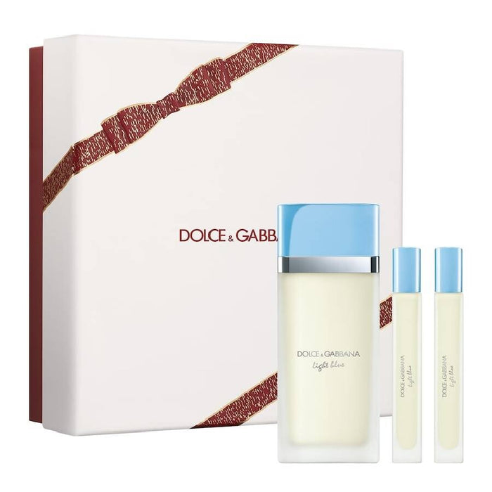 Set Dolce & Gabbana Light Blue, pentru femei: apă de toaletă reîncărcabilă 100 ml + apă de toaletă 2 x 10 ml