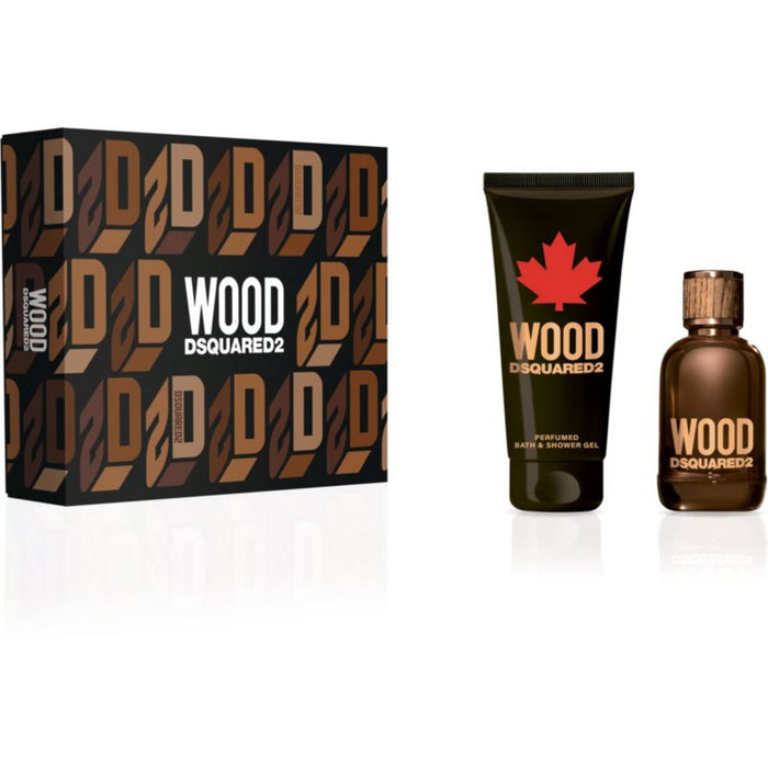 Set Dsquared 2 Green Wood, pentru bărbați: apă de toaletă 100 ml + gel de duș și șampon 2 în 1 150 ml