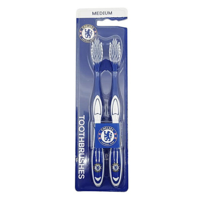 Set de periuțe de dinți Epl Chelsea, peri medii, albastre, 2 buc