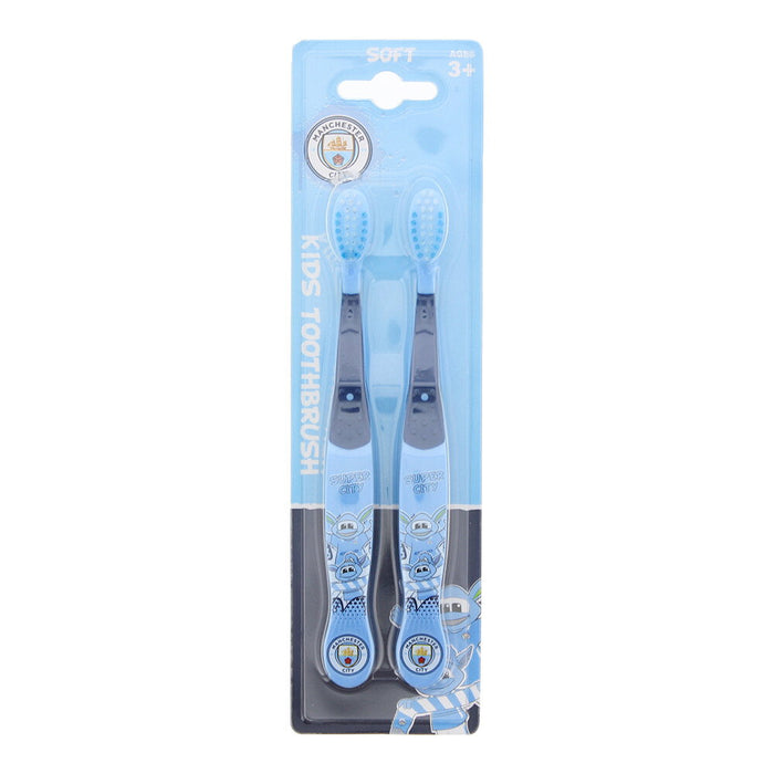 Set de periuțe de dinți Epl Manchester City, peri moi, albastru, 2 buc