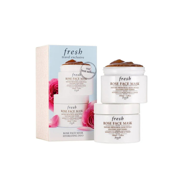 Set de măști de față Fresh Rose Face Mask, calmante și tonifiante, 2 bucăți, 100 ml