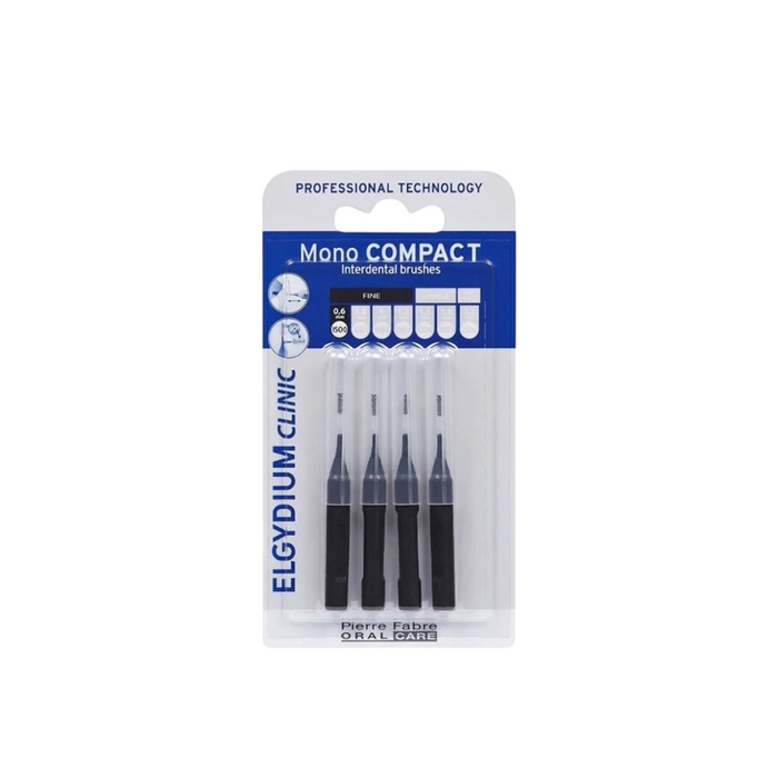 Set de periuțe interdentare Elgydium Mono Compact, negre, 4 buc