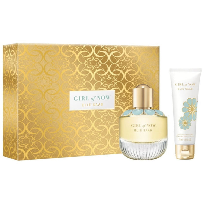 Set Elie Saab Girl of Now, pentru femei: apă de parfum 50 ml + lapte de corp hidratant 75 ml